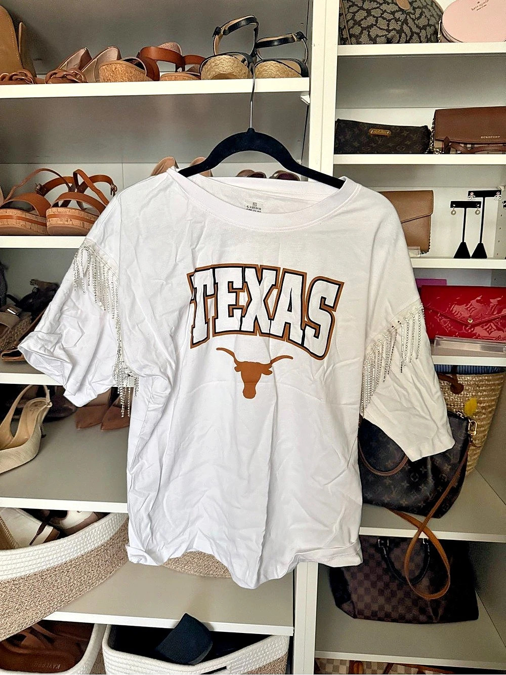 GameDay Couture Texas Longhorns White Irresistible Rhinestone Fringe Short